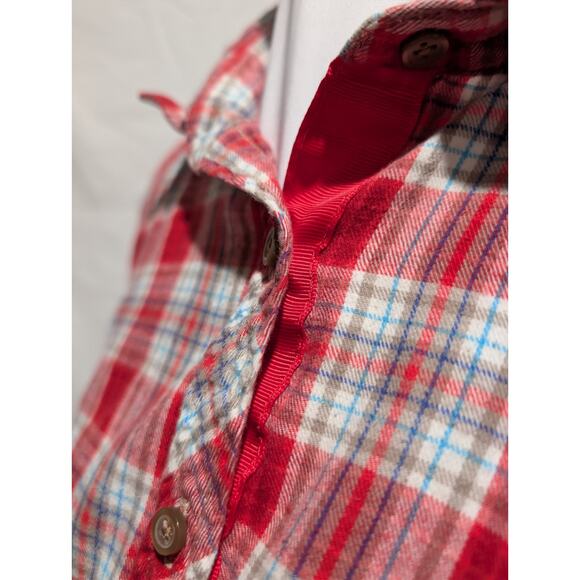 Women's Size XL Eddie Bauer Shirt Red Plaid Button Collared Blouse Shirt Top EUC - Picture 3 of 12